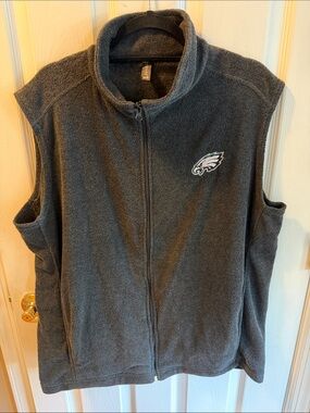 Dunbrooke Gray Sleeveless Fleece Vest with Eagles Logo